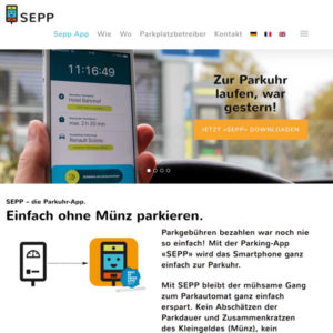 Screenshot Webseite sepp-parking.ch
